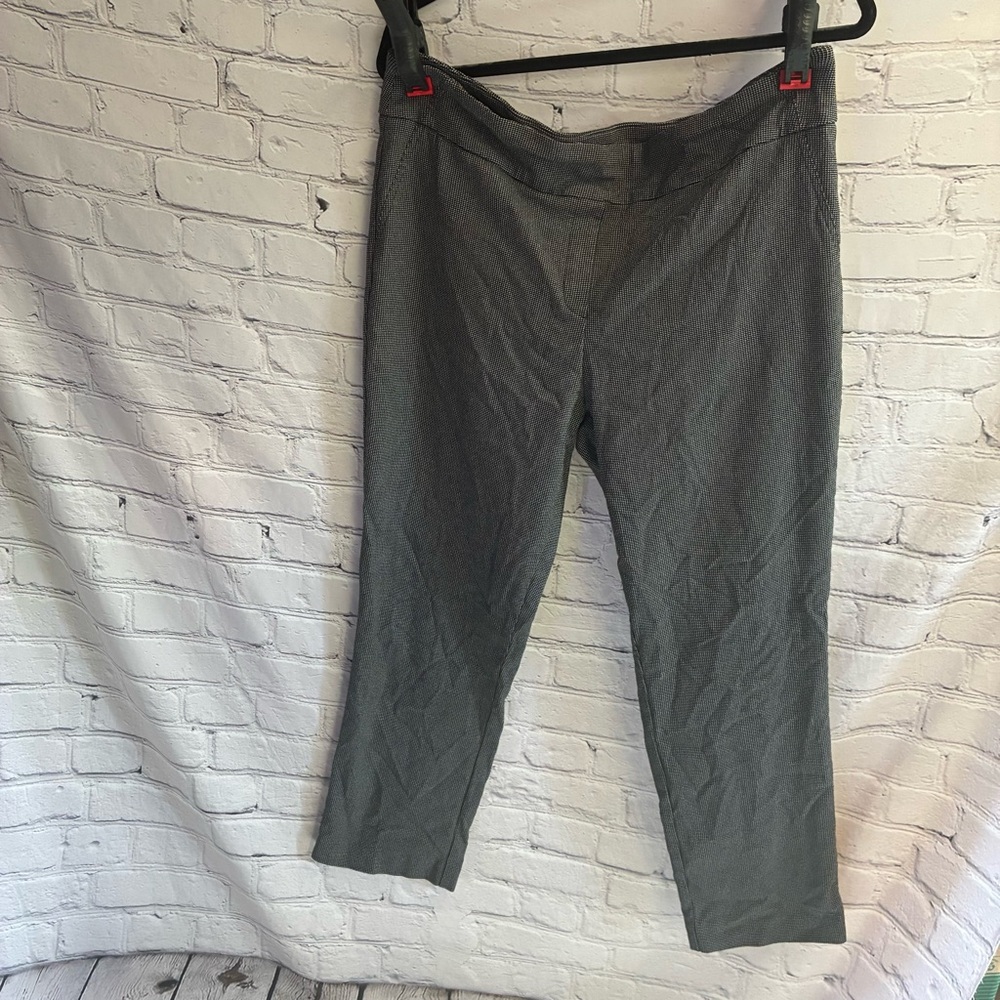 Hilary Radley Women’s Black White Micro Houndstooth Pull On Stretch Pants Sz XXL